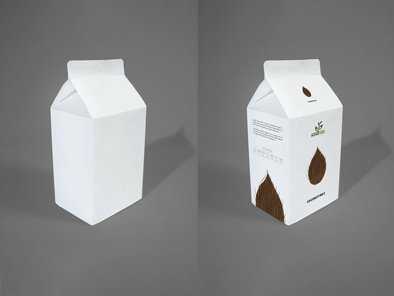 نمونه طراحی بسته بندی پاکت شیر